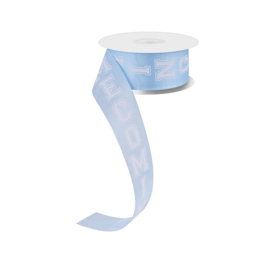1.5" Homecoming Ribbon: Light Blue/White (100 Feet)