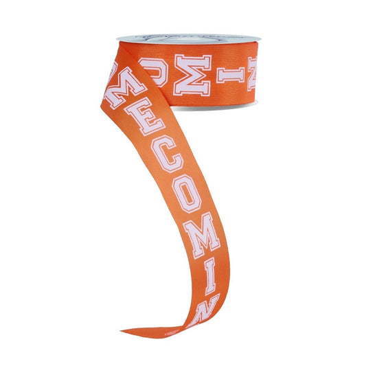 1.5" Homecoming Ribbon: Orange/White (100 Feet)