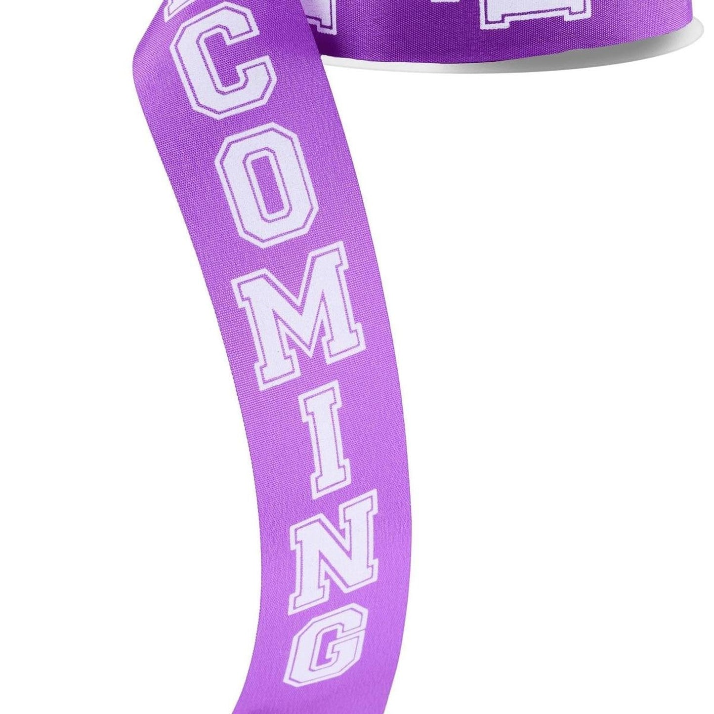 1.5" Homecoming Ribbon: Purple/White (100 Feet)