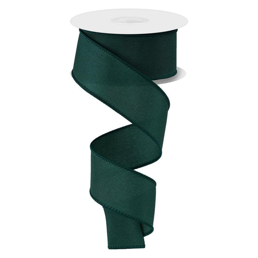 1.5 in Solid PG Fabric Ribbon: Hunter Green (10 Yards)