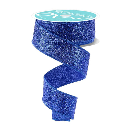 1.5in Laser Glitter Ribbon: Royal Blue (10 Yards)