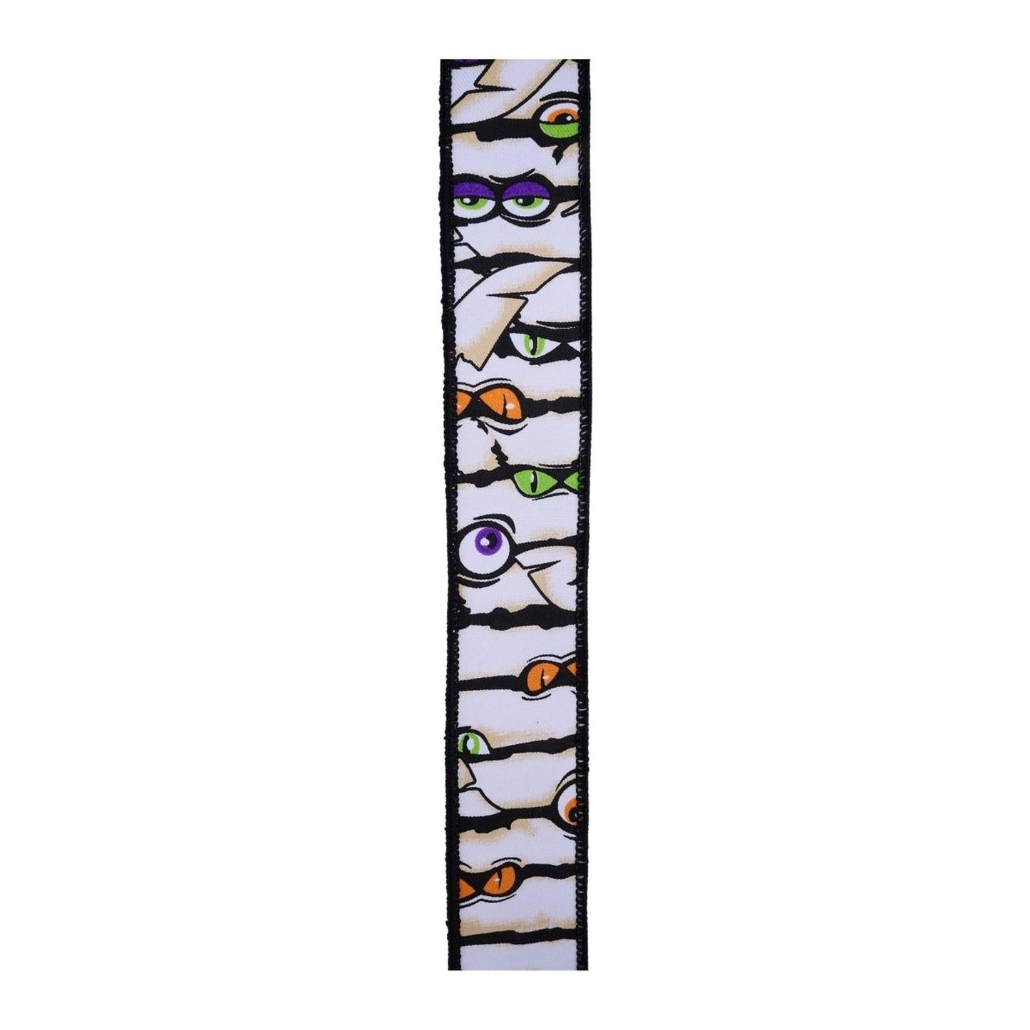 1.5" Mummy Eyes Ribbon: White (10 Yards)