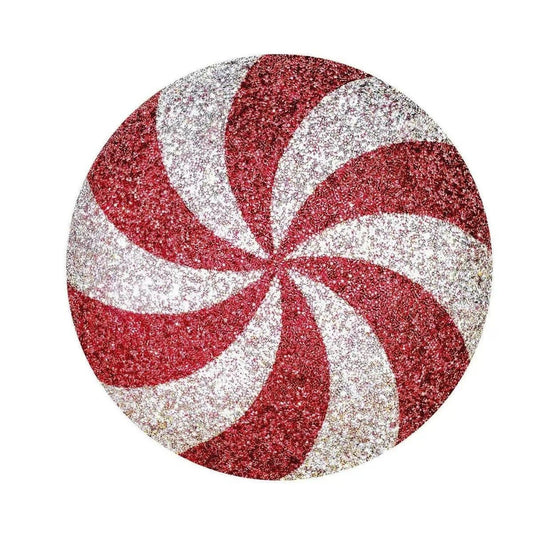 15" Peppermint Shaped Pillow: Red