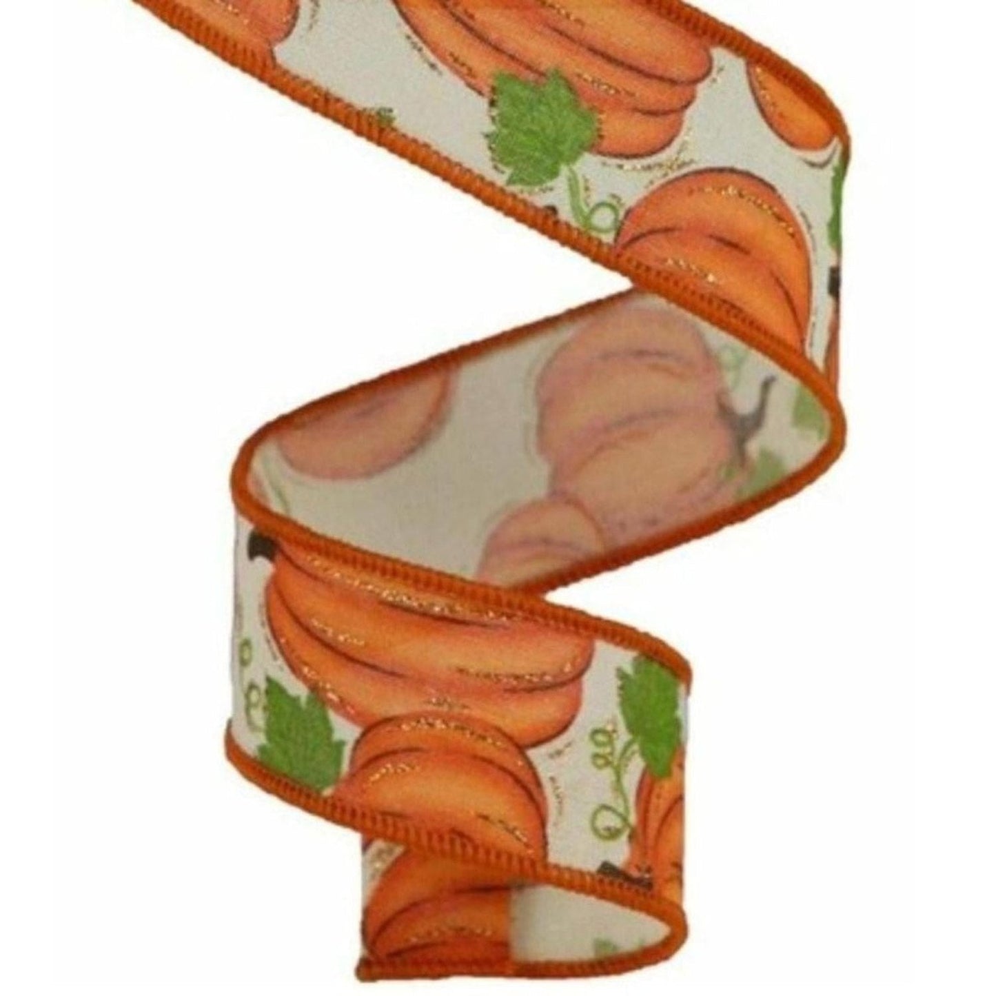 1.5" Pumpkin Patch Ribbon: Cream (10 Yards)