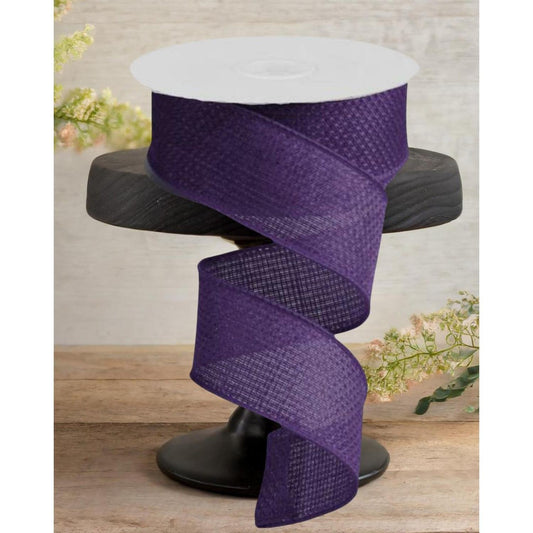 1.5" Royal Burlap Ribbon: Purple  (10 Yards)