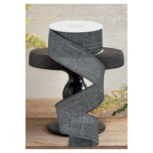 1.5" Royal Canvas Ribbon: Grey (10 Yards)