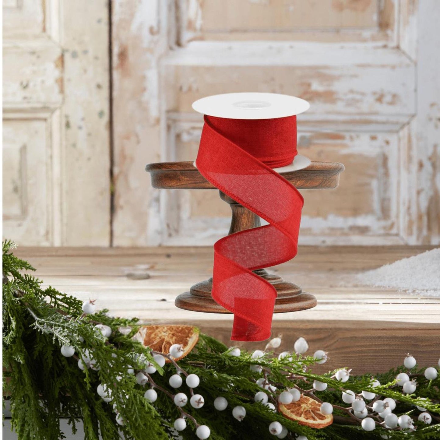 1.5" Royal Canvas Ribbon: Red (10 Yards)