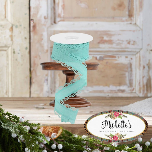 1.5" Scalloped Edge Ribbon: Ice Blue (10 Yard)