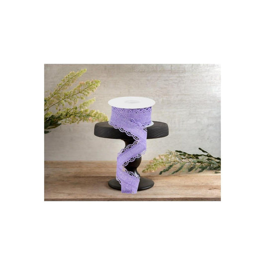 1.5" Scalloped Edge Ribbon: Lavender (10 Yard)