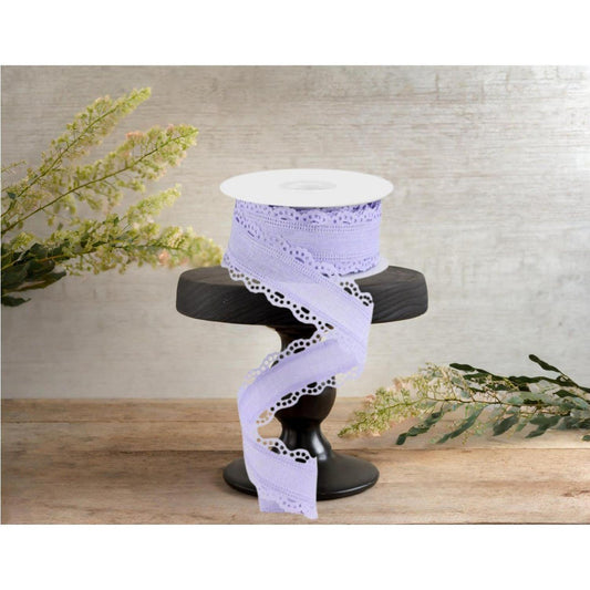 1.5" Scalloped Edge Ribbon: Light Lavender (10 Yard)