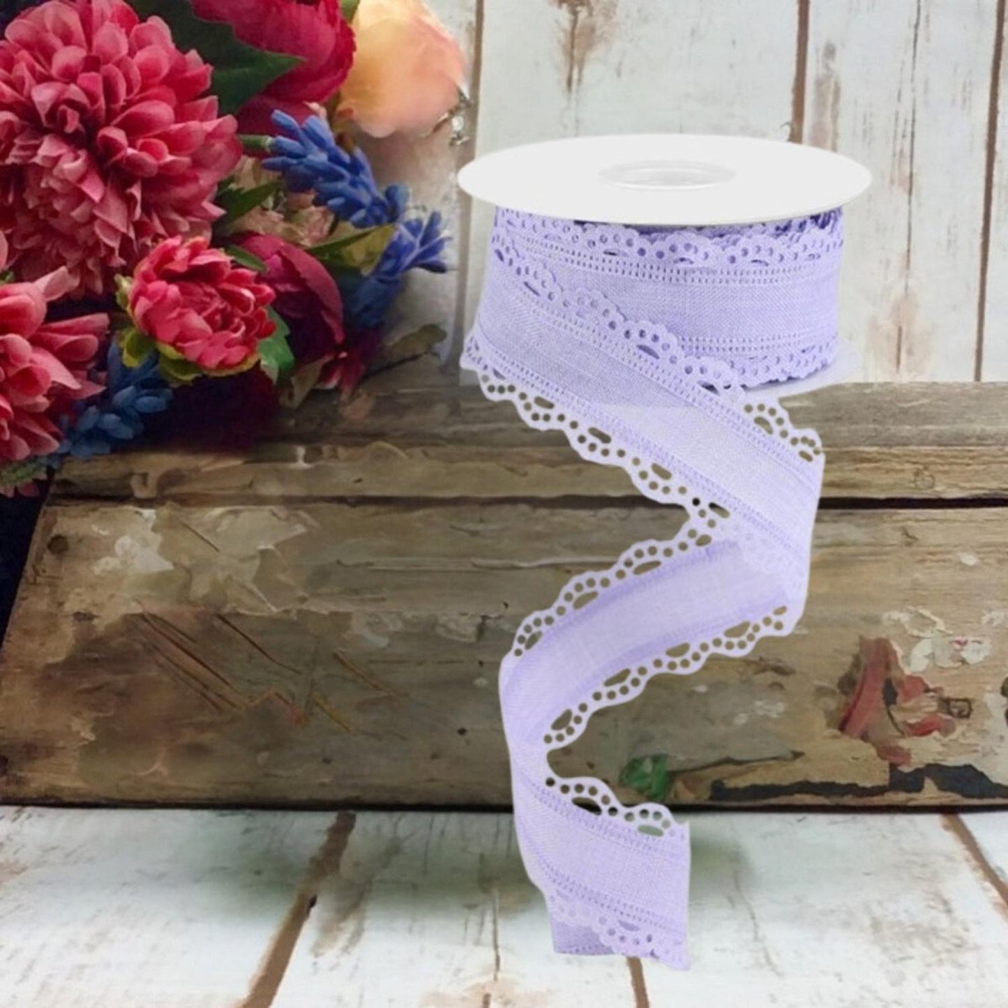 1.5" Scalloped Edge Ribbon: Light Lavender (10 Yard)