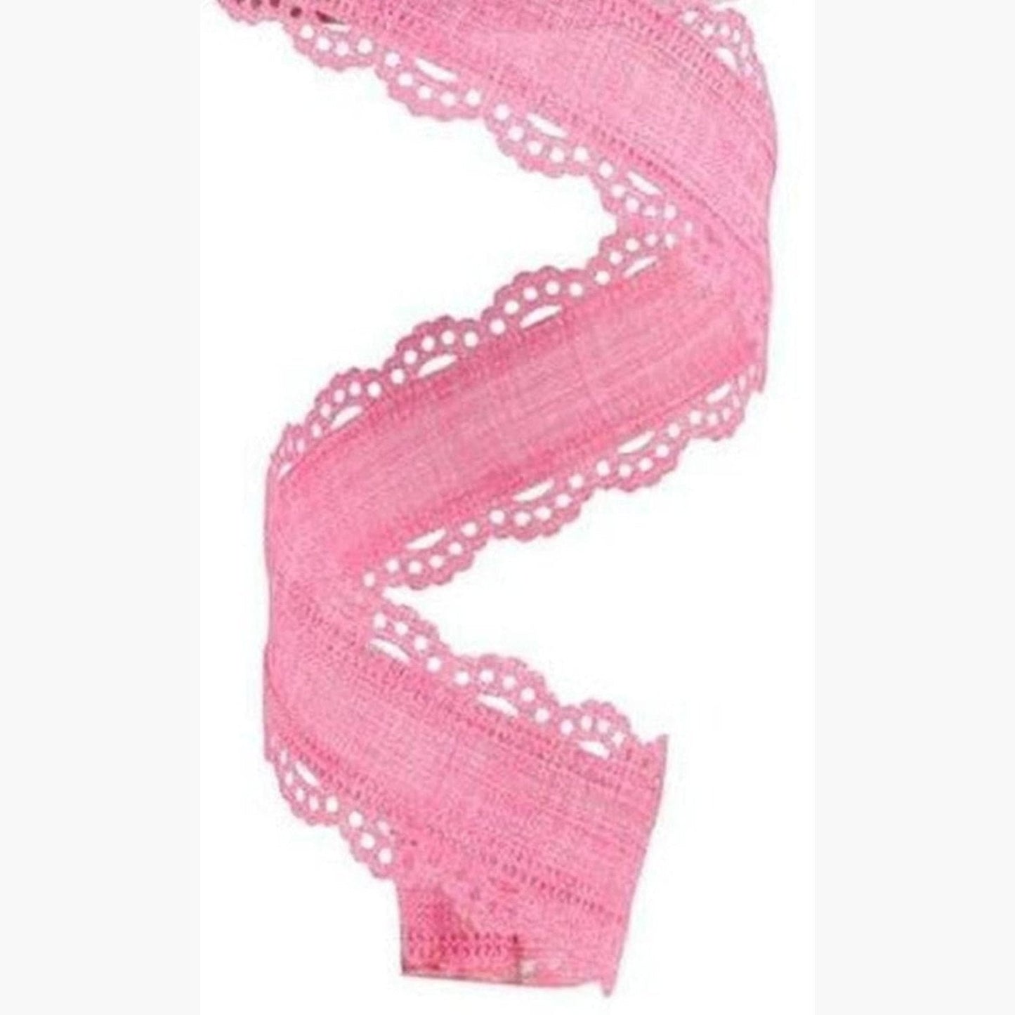 1.5" Scalloped Edge Ribbon: Pink (10 Yard)