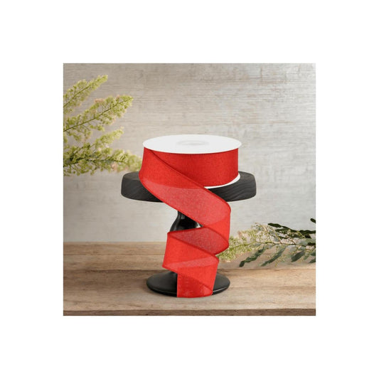 1.5" Shiny Canvas Ribbon: Red (10 Yards)