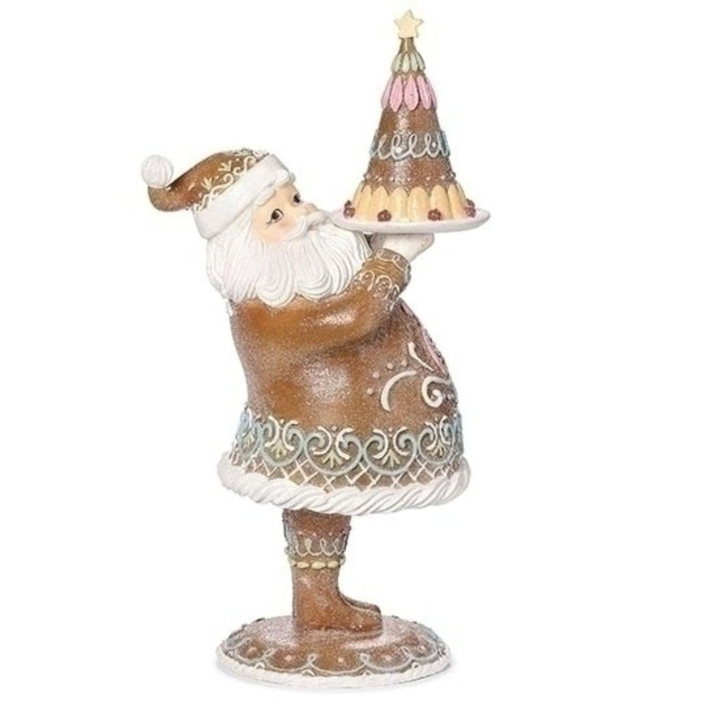 17" Gingerbread Santa with Cake (Pink)