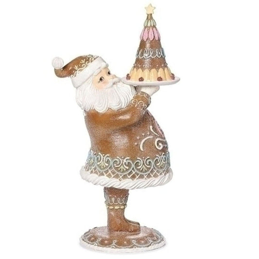 17" Gingerbread Santa with Cake (Pink)