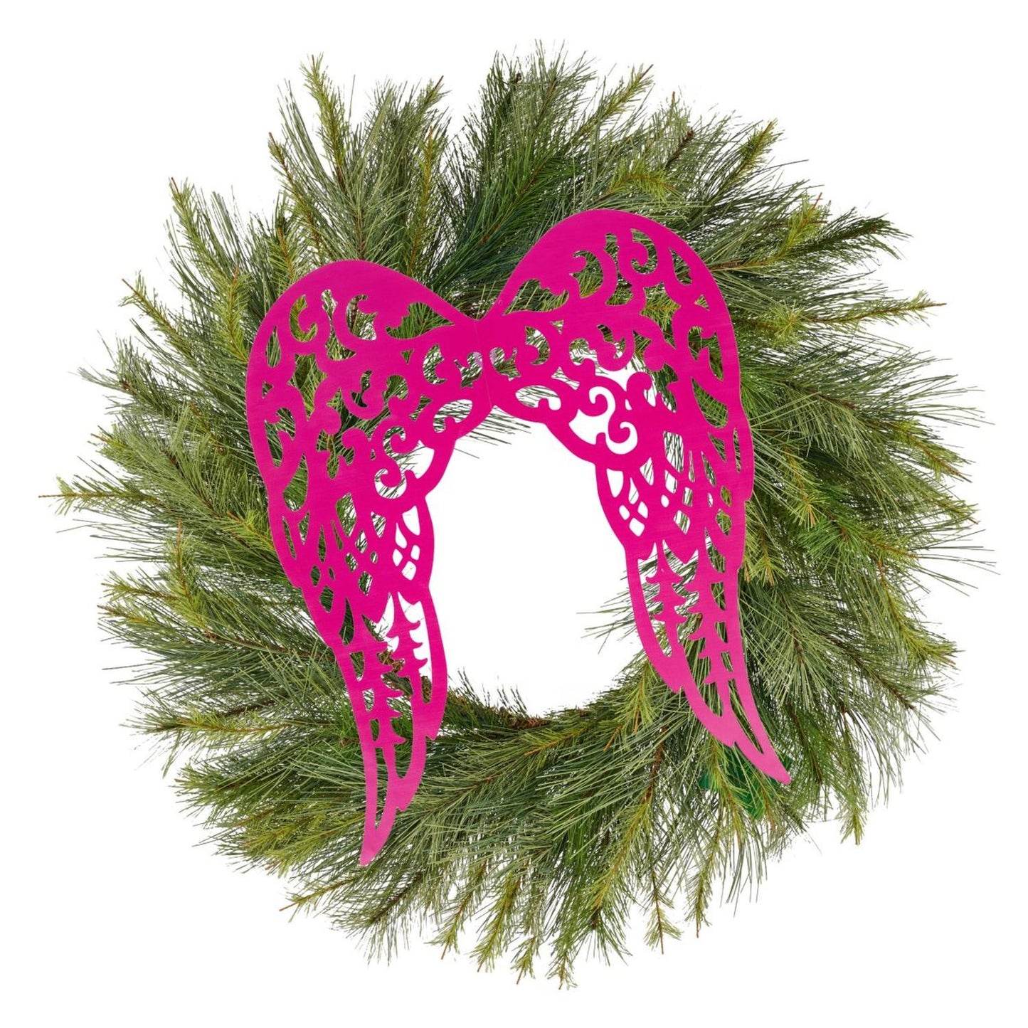 17" Metal Filigree Angel Wings: Hot Pink