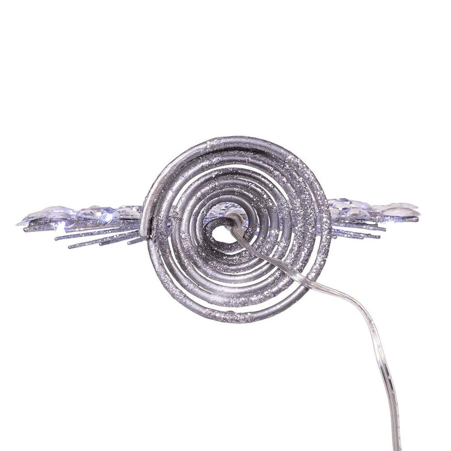 18-Light Cool White LED Silver Glittered Snowflake Tree Topper