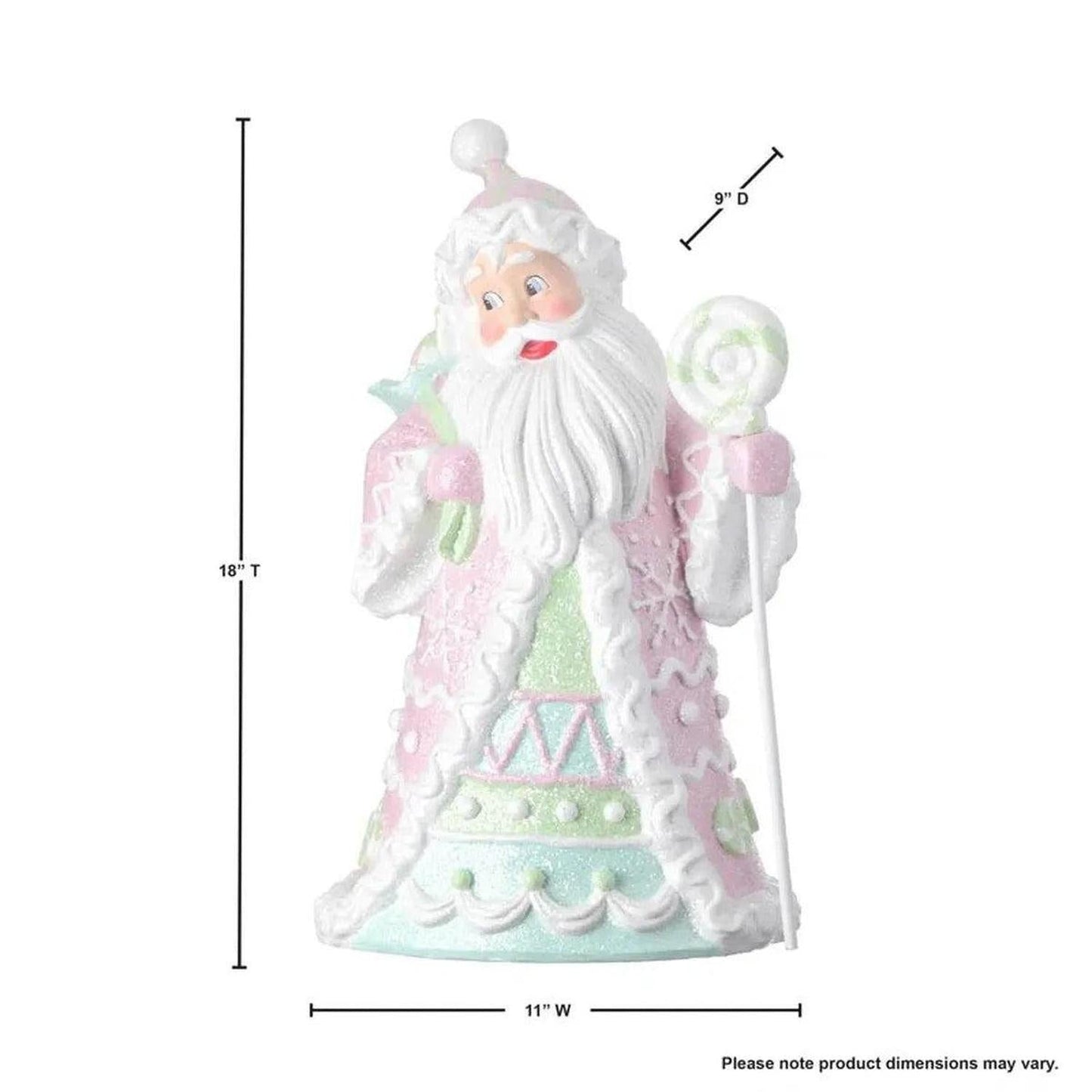 18" Resin Candylicious Santa: Pastel