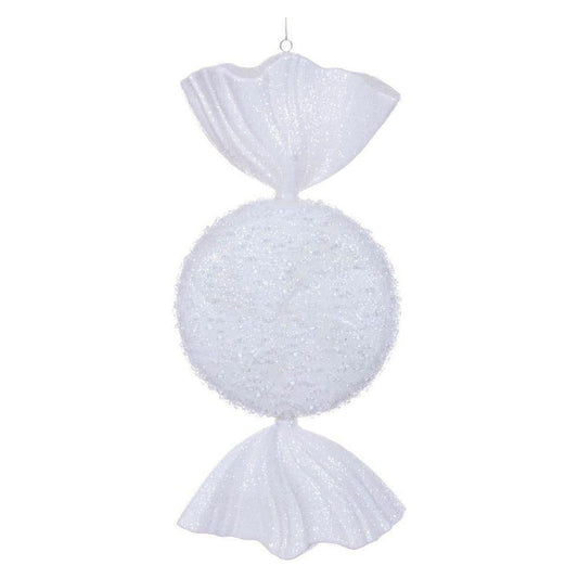 18" White Icy Sugar Candy Ornament