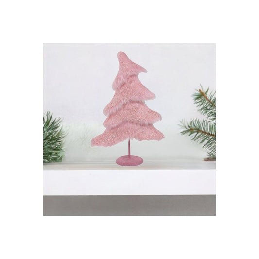 18.5" Fabric Sequin Christmas Tree: Pink