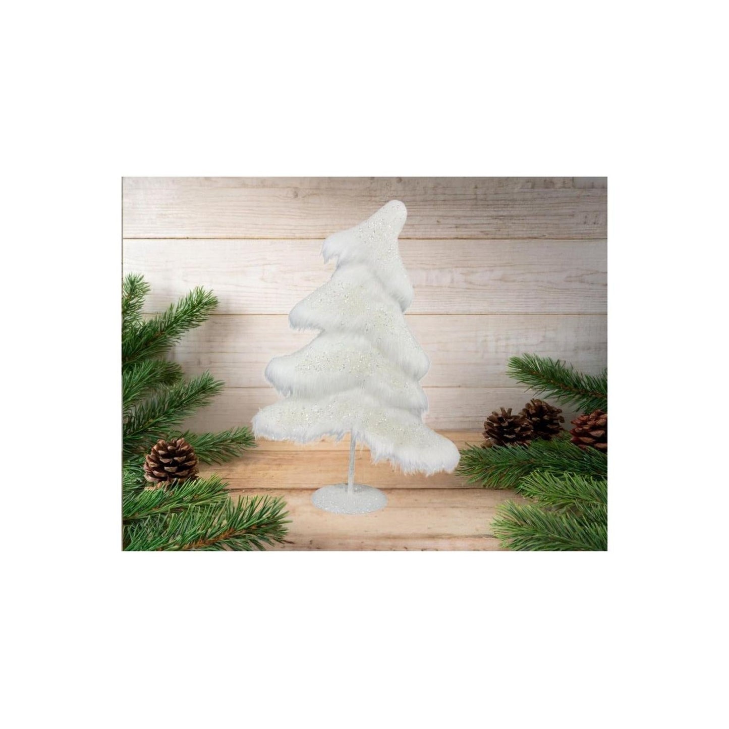 18.5" Fabric Sequin Christmas Tree: White