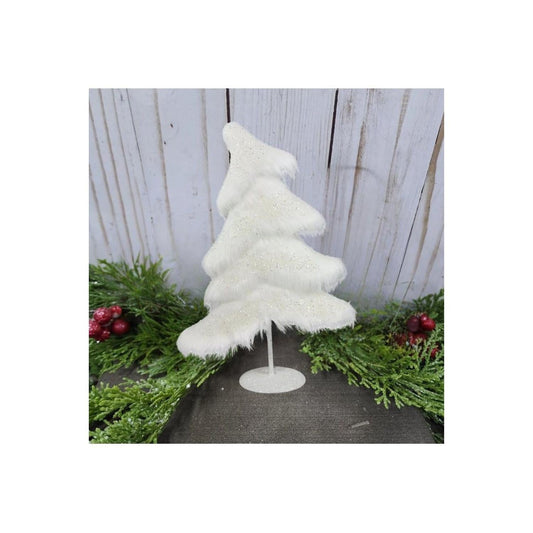 18.5" Fabric Sequin Christmas Tree: White