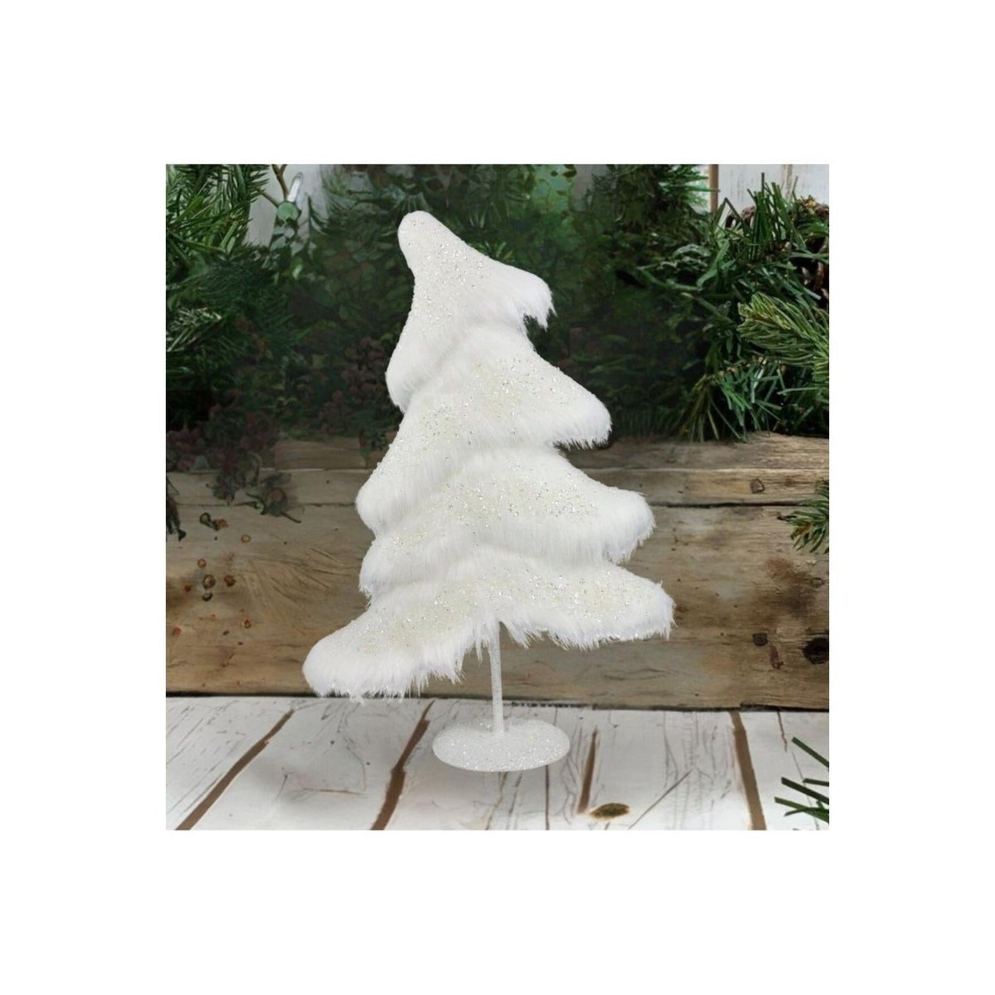 18.5" Fabric Sequin Christmas Tree: White
