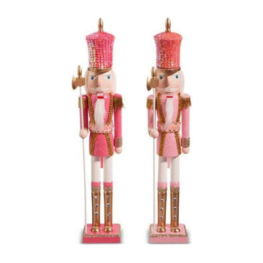 18.5" Glittered Pink Nutcracker