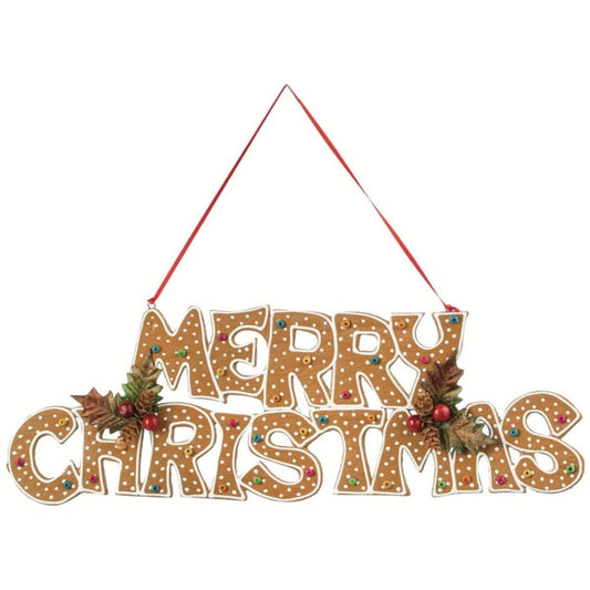 19" Gingerbread Merry Christmas Banner
