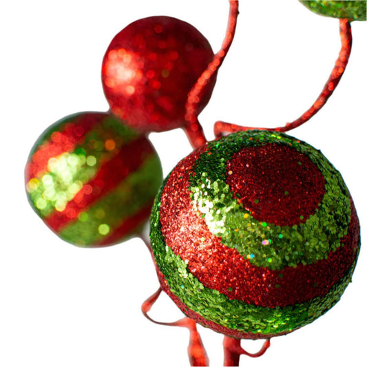 19" Glitter Ball Pick: Red & Lime