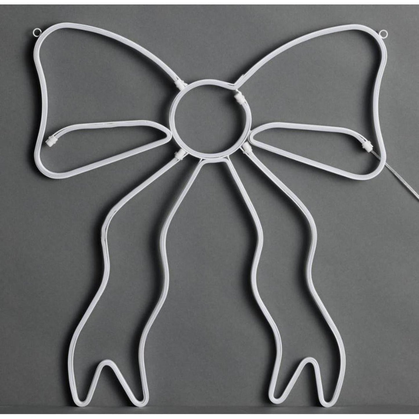 19" Lighted Neon Bow Christmas Window Silhouette