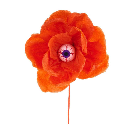 19" Paper Rose Eyeball Stem: Orange