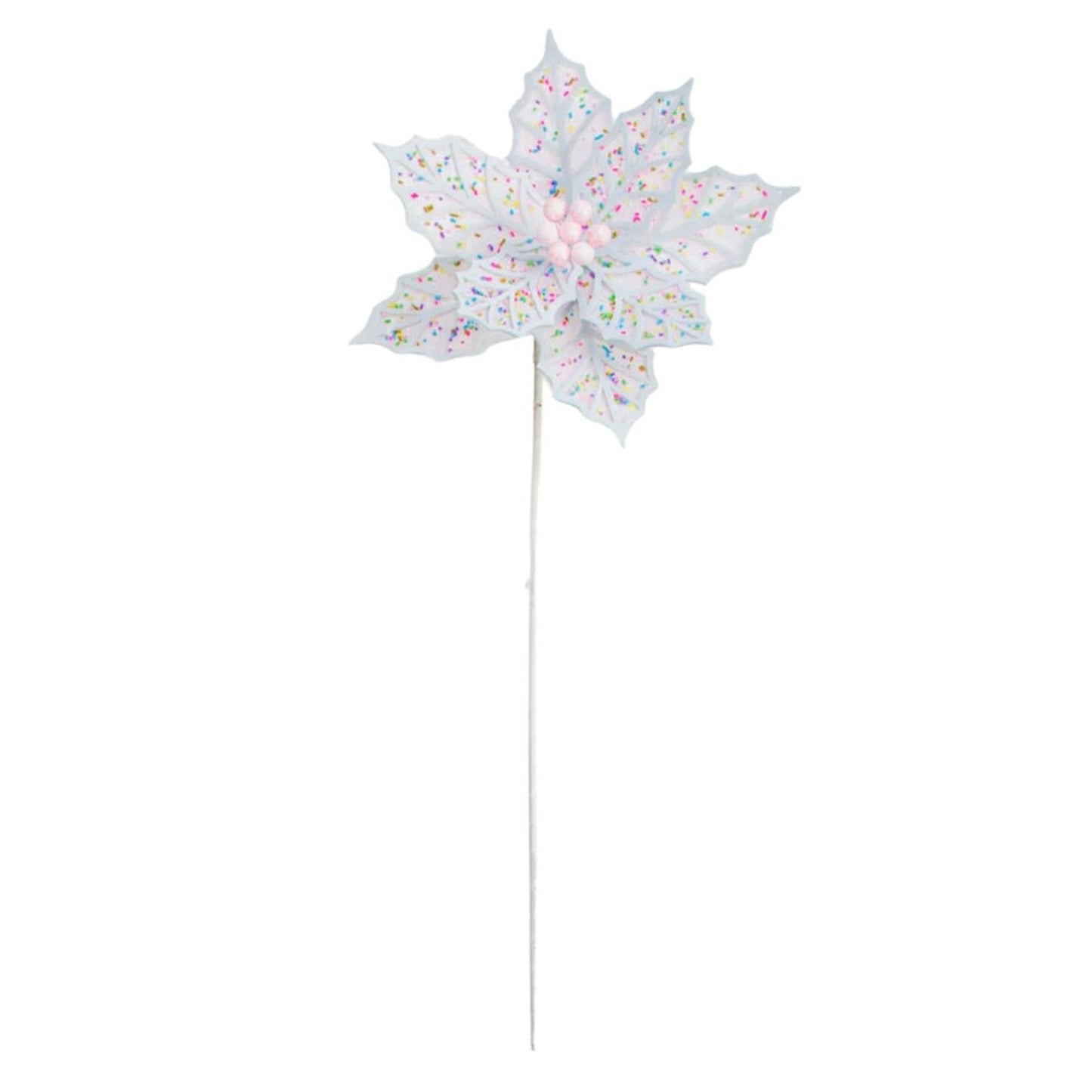 22" Confetti Poinsettia Stem