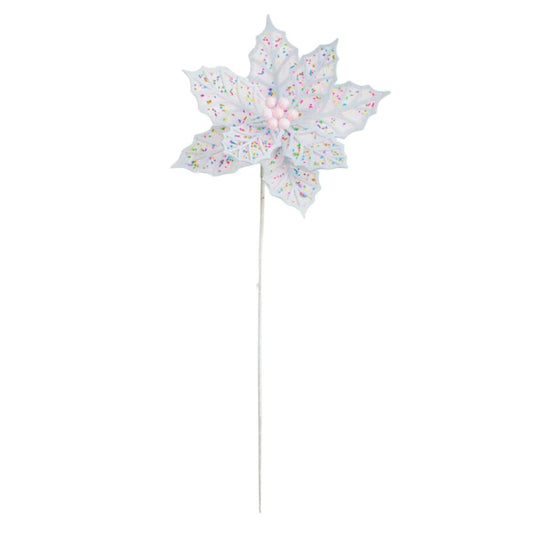 22" Confetti Poinsettia Stem