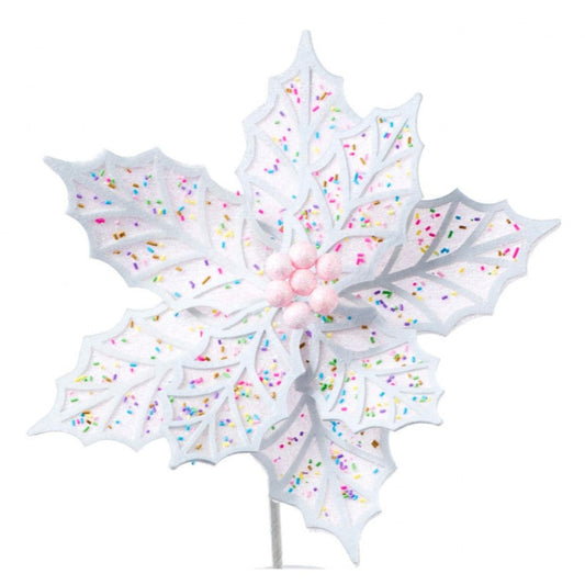 22" Confetti Poinsettia Stem