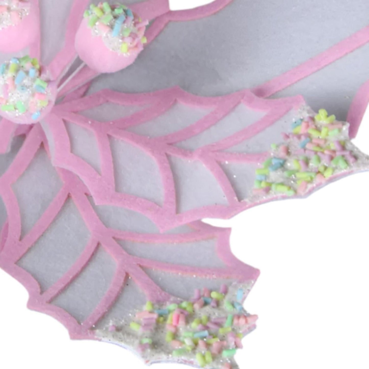 22" Confetti Poinsettia Stem: White/Pink