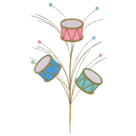 23" Felt Glitter Nutcracker Drum Spray: Pastel
