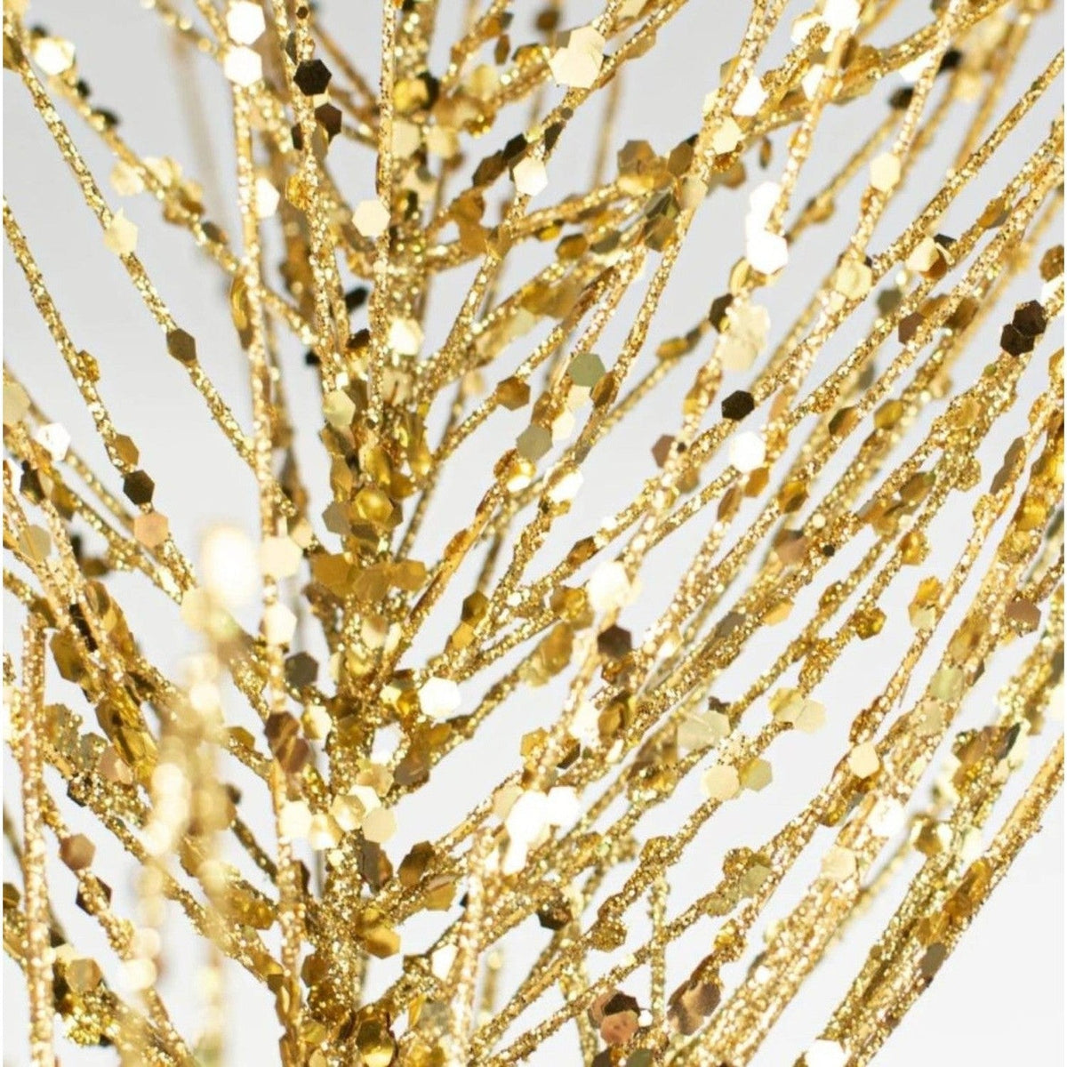 24" Glitter Pine Pick: Champagne