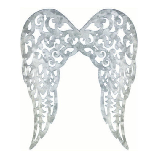 24" Metal Filigree Angel Wings: Acid Wash