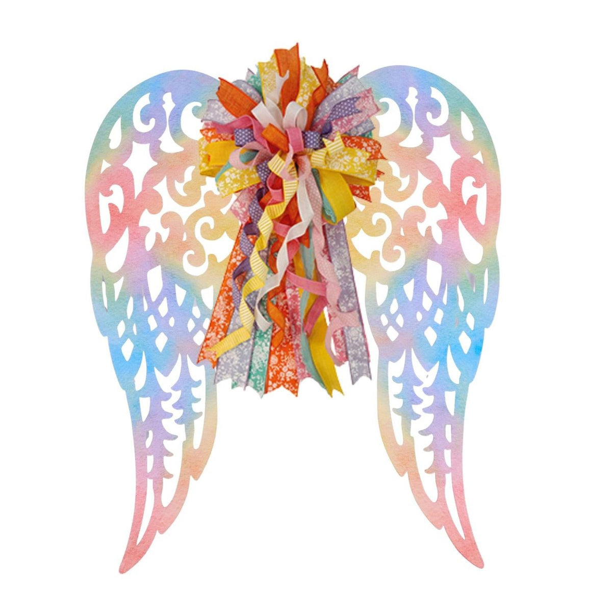 24" Metal Filigree Angel Wings: Colorful