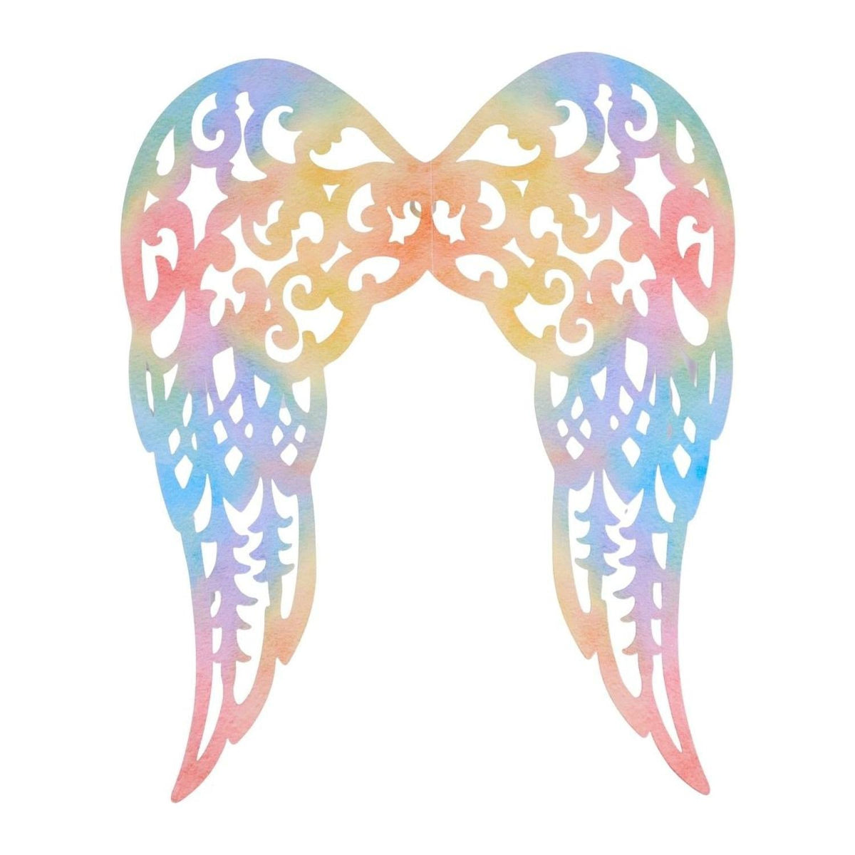 24" Metal Filigree Angel Wings: Colorful