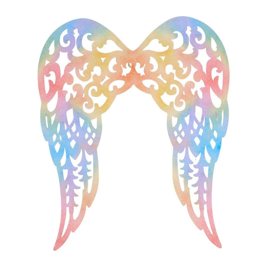 24" Metal Filigree Angel Wings: Colorful