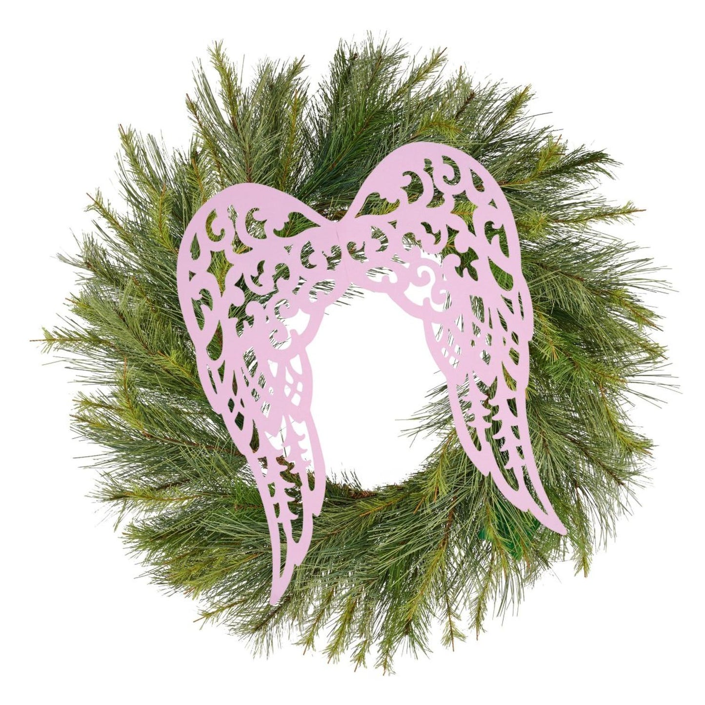24" Metal Filigree Angel Wings: Light Pink