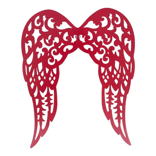 24" Metal Filigree Angel Wings: Red
