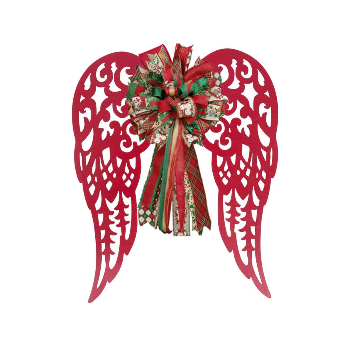 24" Metal Filigree Angel Wings: Red