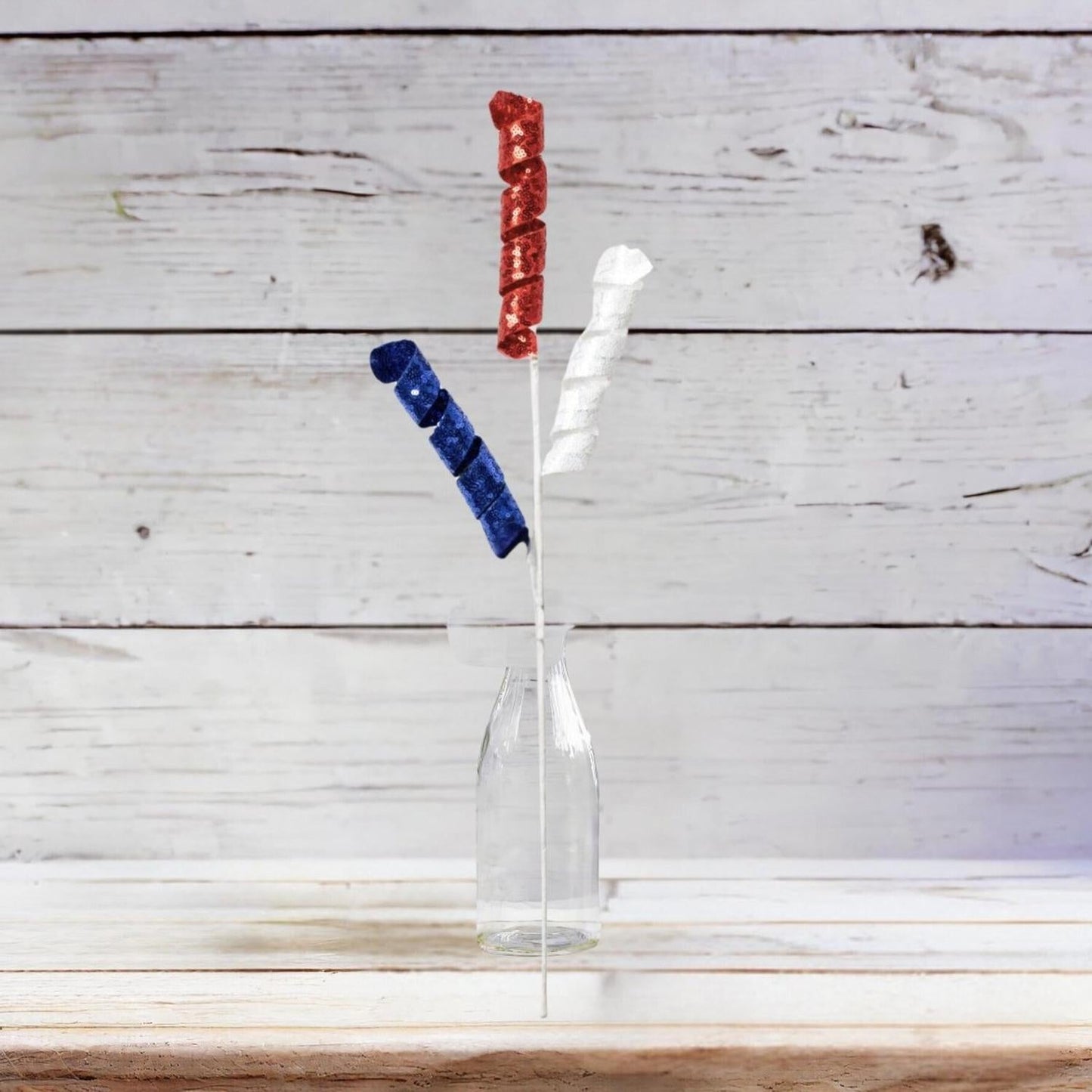 24" Sequin Frizzy Curly Spray: Patriotic