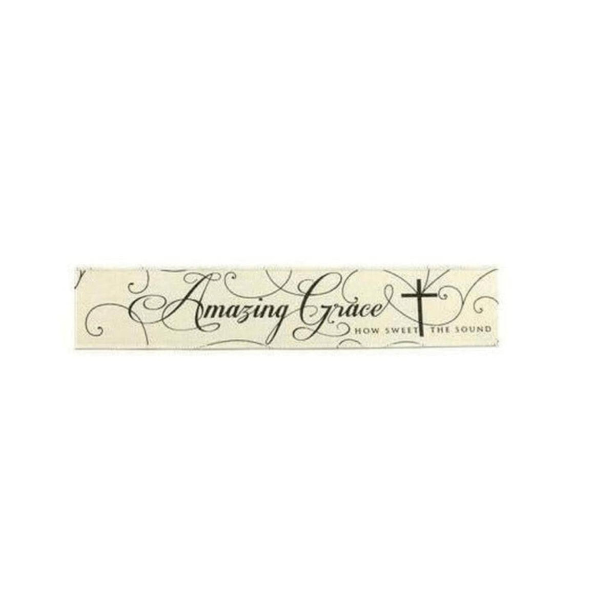 2.5" Amazing Grace Ribbon: Cream & Black (10 Yards)