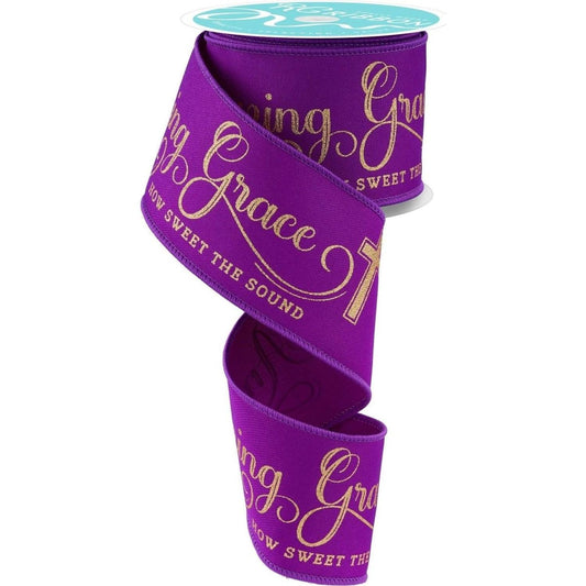 2.5" Amazing Grace Ribbon: Purple (10 Yards)
