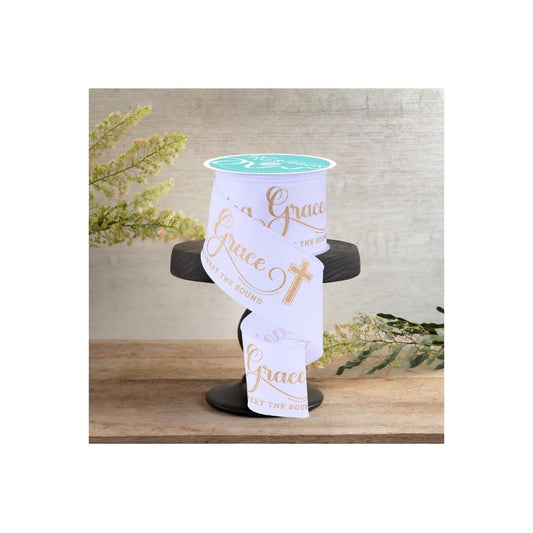 2.5" Amazing Grace Ribbon: White (10 Yards)