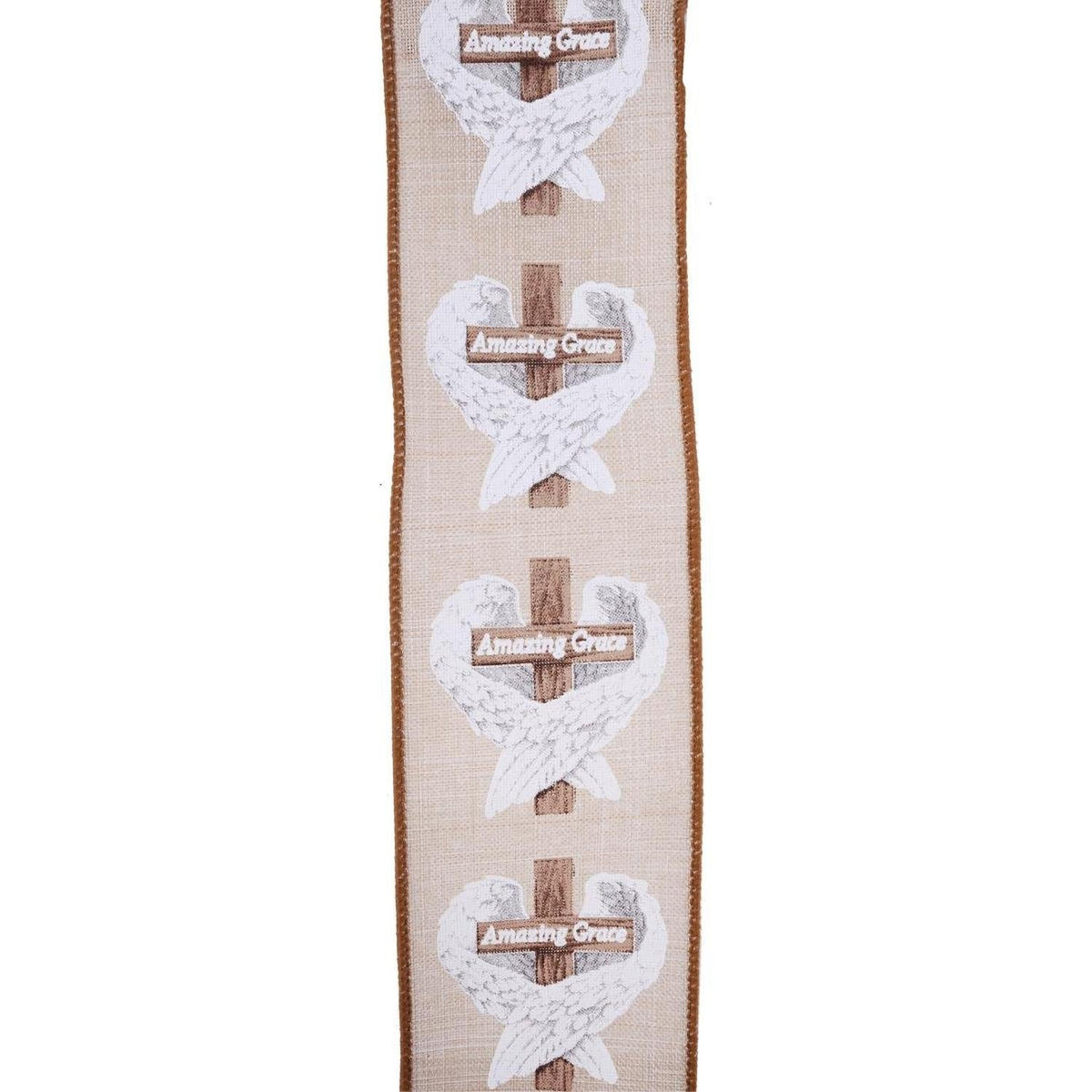 2.5" Amazing Grace Wings Ribbon: Natural (10 Yards)